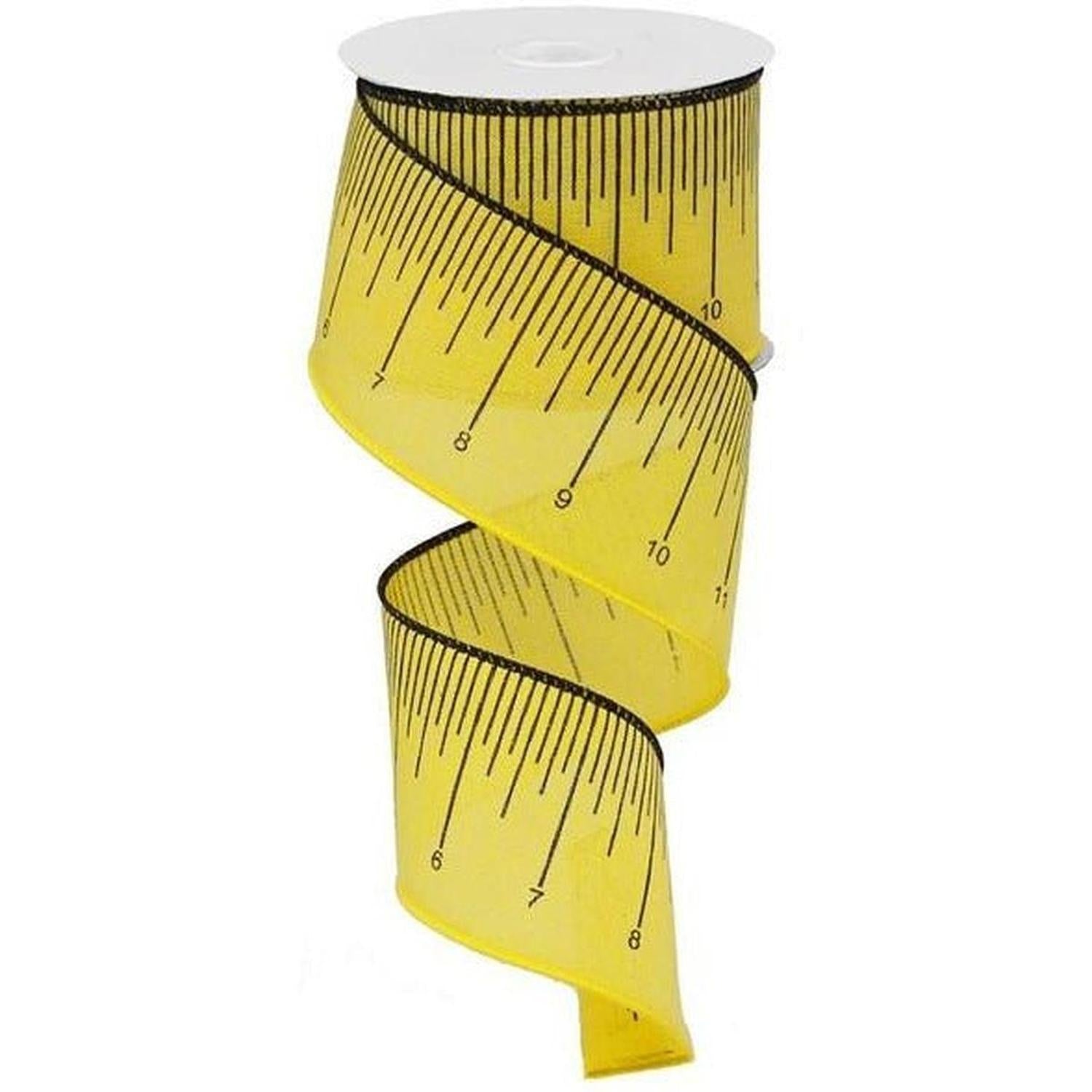 2.5" Yellow Ruler Royal Ribbon: Sun Yellow (10 Yards)