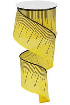 2.5" Yellow Ruler Royal Ribbon: Sun Yellow (10 Yards) - Michelle's aDOORable Creations - Wired Edge Ribbon