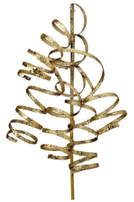 26" Glitter Curly Spray: Gold - Michelle's aDOORable Creations - Seasonal & Holiday Decorations