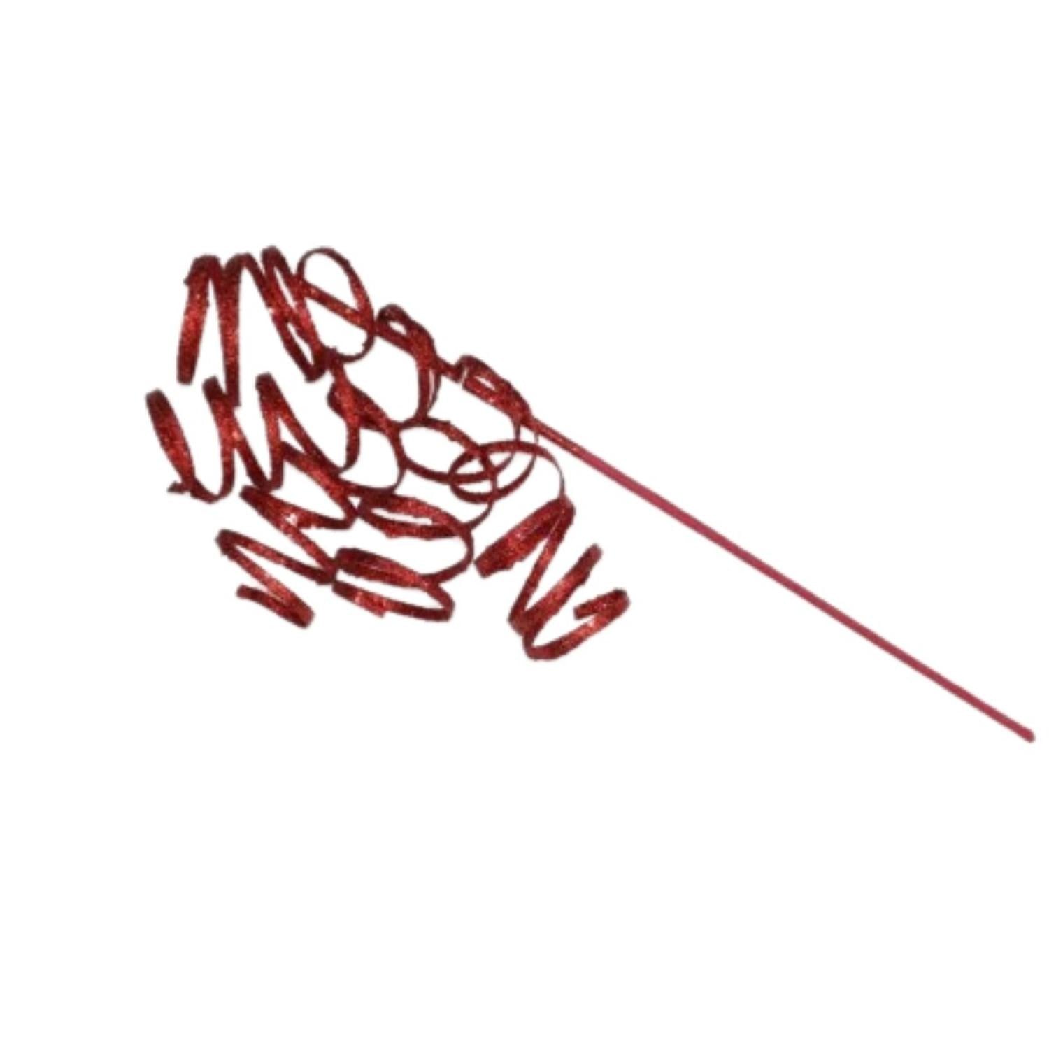 26" Glitter Curly Spray: Red