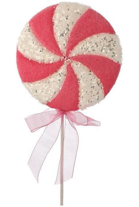 26" Iced Sweets Peppermint Lollipop Stick: Pink - Michelle's aDOORable Creations - Sprays and Picks