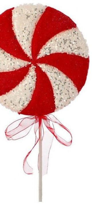 26" Iced Sweets Peppermint Lollipop Stick: Red - Michelle's aDOORable Creations - Sprays and Picks