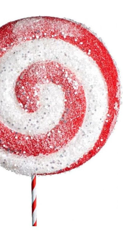 26" Lollipop Ice Pick: Red & White - Michelle's aDOORable Creations - Sprays and Picks