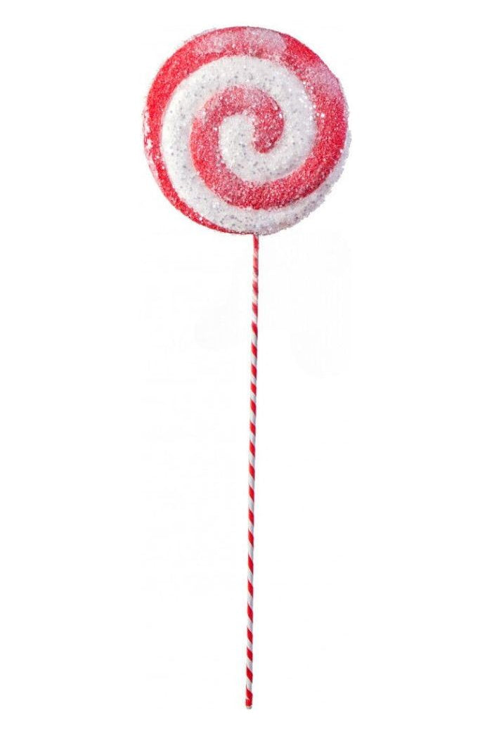 26" Lollipop Ice Pick: Red & White - Michelle's aDOORable Creations - Sprays and Picks