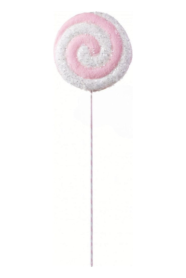 26" Lollipop Pick: Pink & White - Michelle's aDOORable Creations - Sprays and Picks