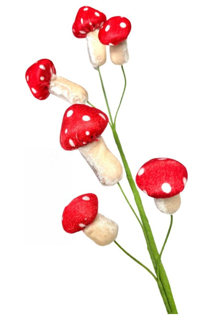 26" Polka Dot Mushroom Spray: Red - Michelle's aDOORable Creations - Sprays and Picks