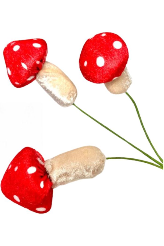 26" Polka Dot Mushroom Spray: Red - Michelle's aDOORable Creations - Sprays and Picks