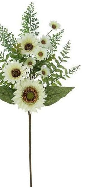 26" Sunflower Bush (Cream) - Michelle's aDOORable Creations - Sprays and Picks