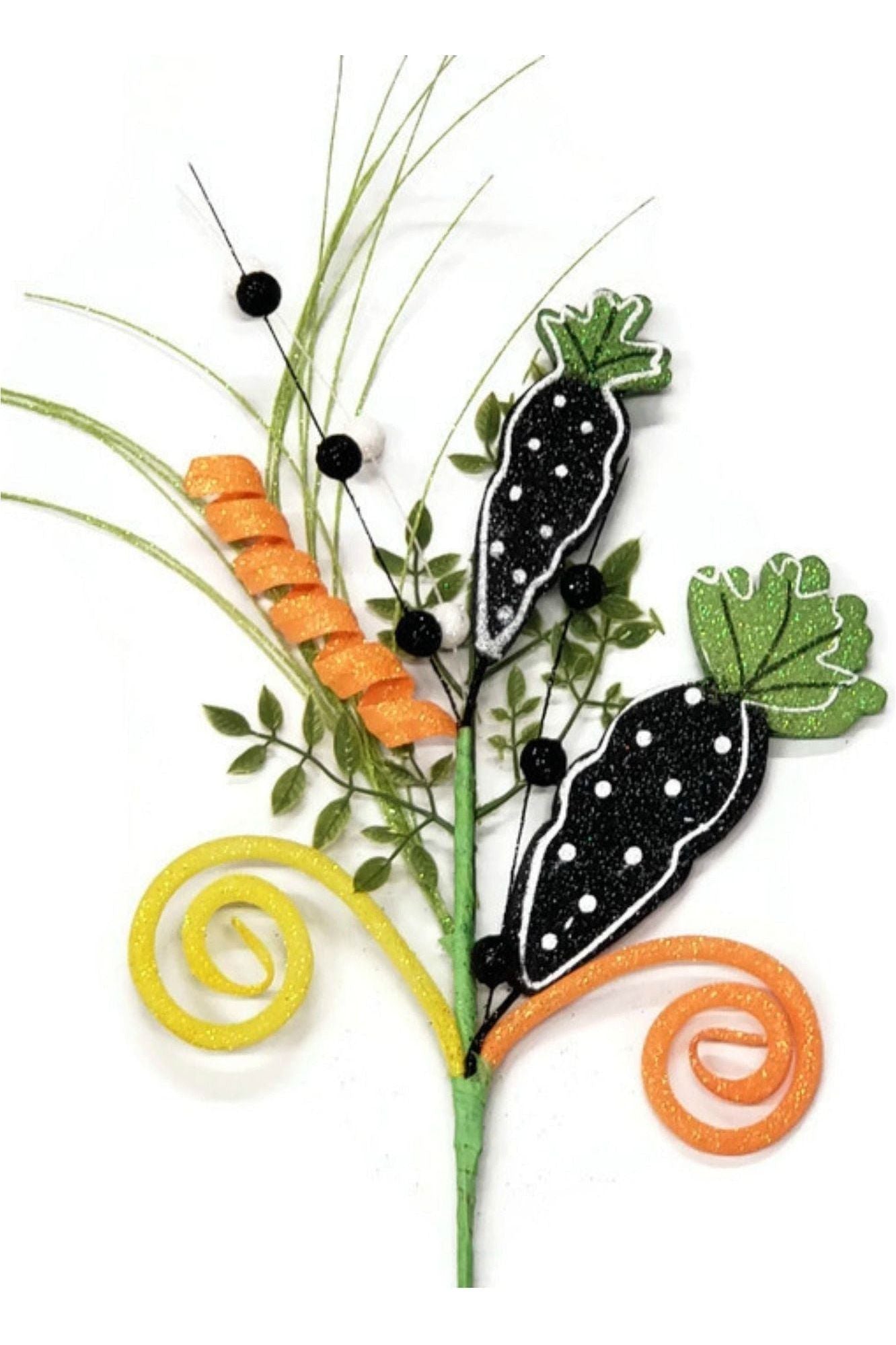 Shop For 27" Glitter Black White Carrot Spray: Easter at Michelle's aDOORable Creations