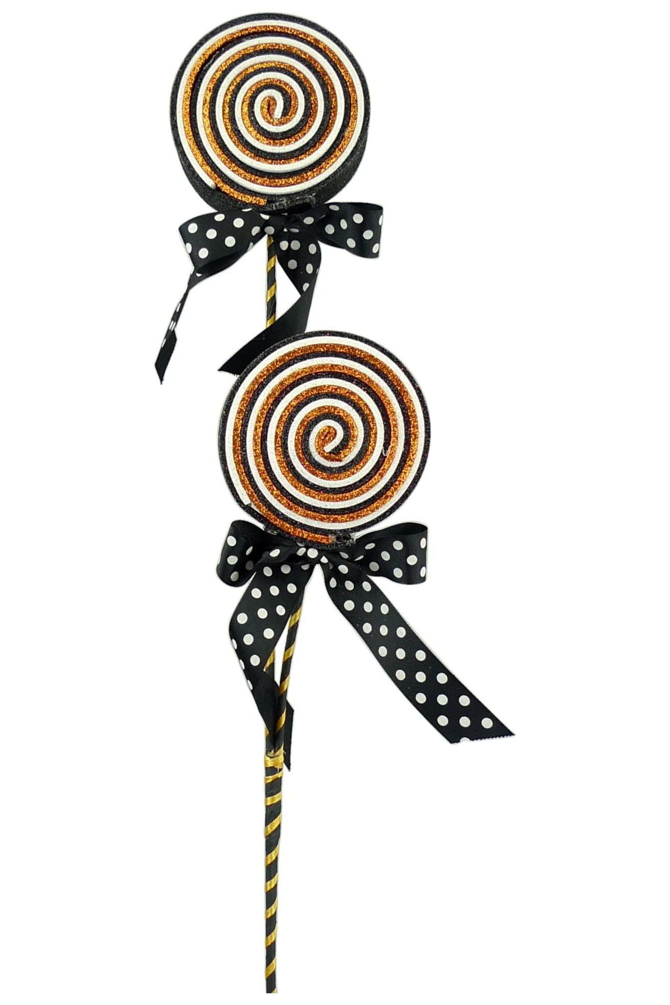 27" Glitter Lollipop Bow Pick: Halloween - Michelle's aDOORable Creations - Sprays and Picks
