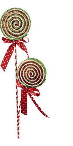 27" Glitter Lollipop Spray: Red & Green - Michelle's aDOORable Creations - Sprays and Picks