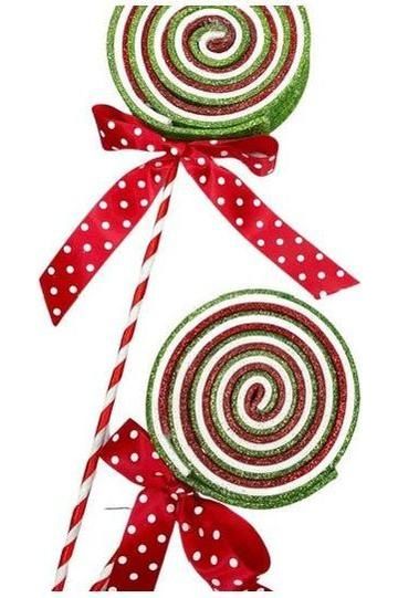 Shop For 27" Glitter Lollipop Spray: Red & Green at Michelle's aDOORable Creations