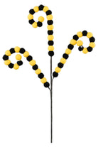 27" Pom Pom Coil Spray: Yellow & Black - Michelle's aDOORable Creations - Sprays and Picks