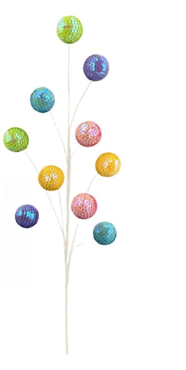27" Sequin Ball Spray: Multi - Michelle's aDOORable Creations - Sprays and Picks
