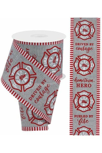 Shop For 2.75" Firefighter Badge Line Ribbon: Grey (10 Yards) at Michelle's aDOORable Creations