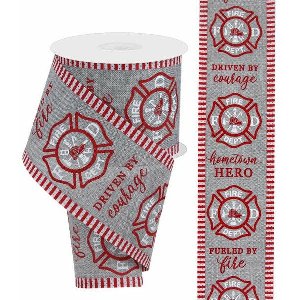 Shop For 2.75" Firefighter Badge Line Ribbon: Grey (10 Yards) at Michelle's aDOORable Creations