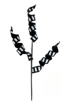 28" Double Sided Stripe Curly Spray: Black/White - Michelle's aDOORable Creations - Sprays and Picks