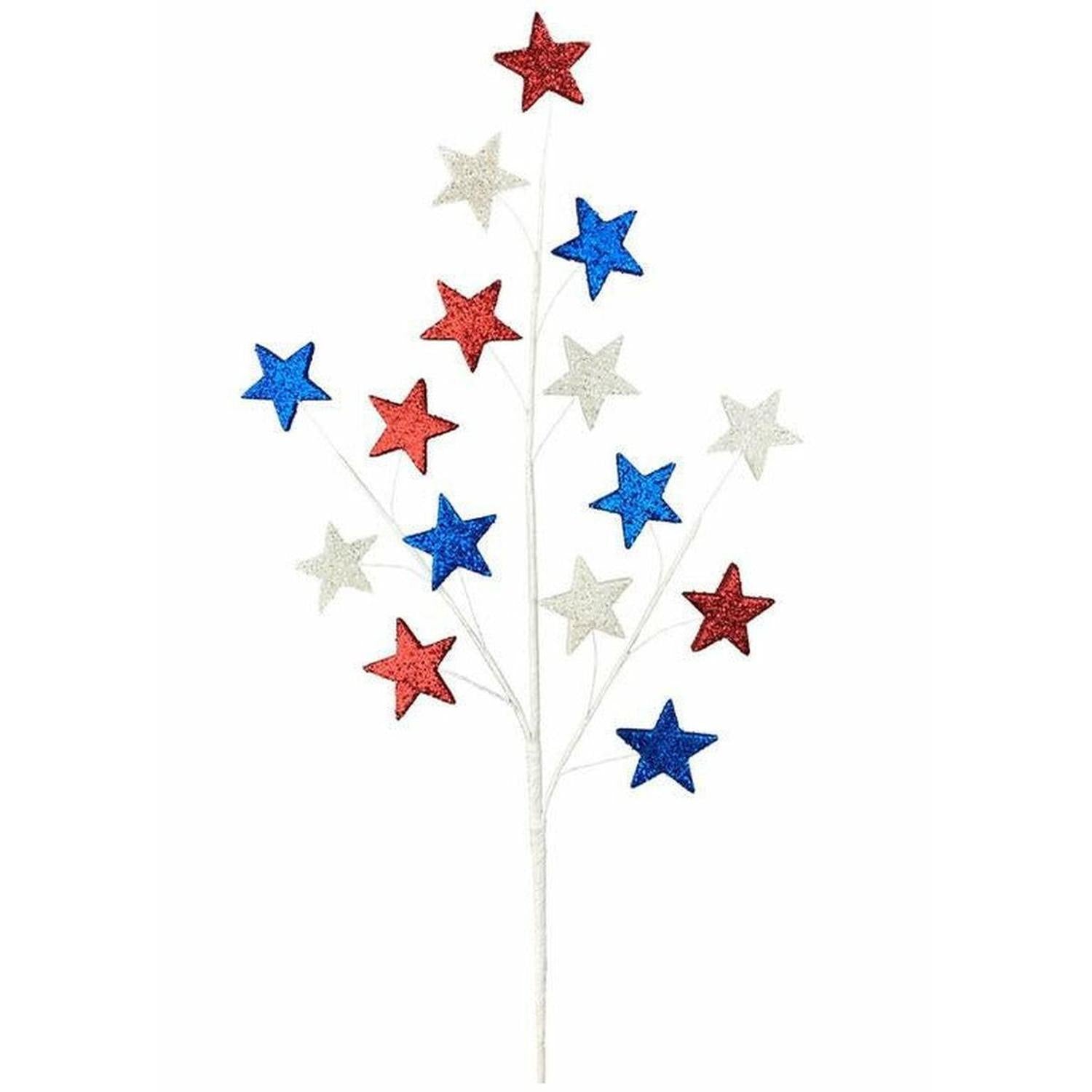 28" Glitter Star Spray: RWB