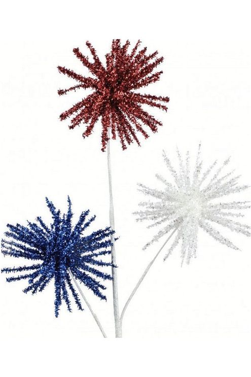 28" Patriotic Firework Ball Spray - Michelle's aDOORable Creations - Sprays and Picks