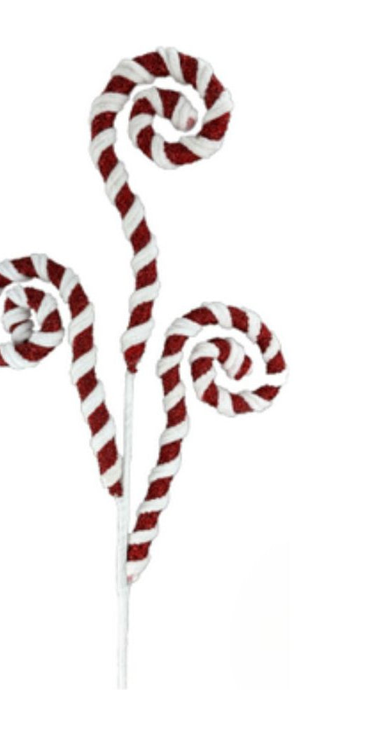 28" Peppermint Spiral Curly Spray - Michelle's aDOORable Creations - Sprays and Picks