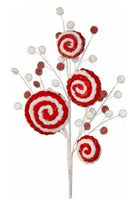 28" Peppermint Swirl Glitter Candy Spray - Michelle's aDOORable Creations - Sprays and Picks