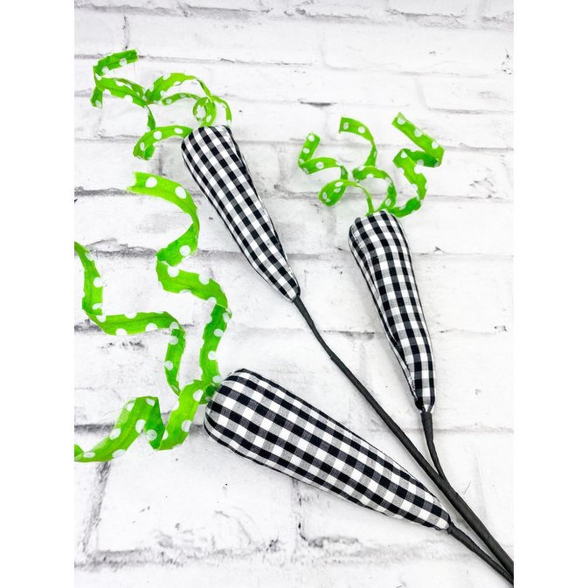 Shop For 29" Checker Carrot Spray: Black/White at Michelle's aDOORable Creations