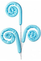 29" Gingham Curly Spray: Blue - Michelle's aDOORable Creations - Sprays and Picks