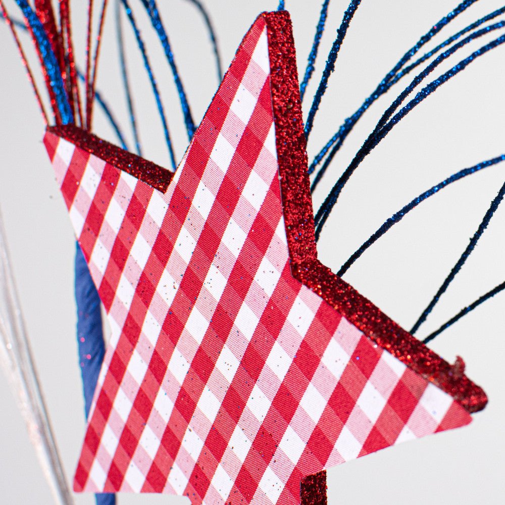 Shop For 29" Gingham Patriotic Star Spray at Michelle's aDOORable Creations