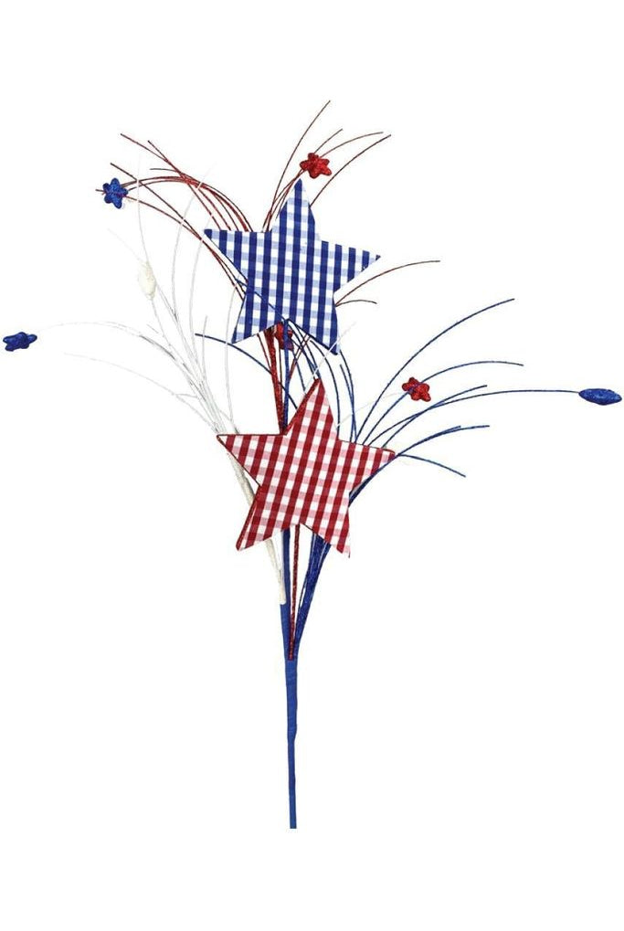 29" Gingham Patriotic Star Spray - Michelle's aDOORable Creations - Sprays and Picks