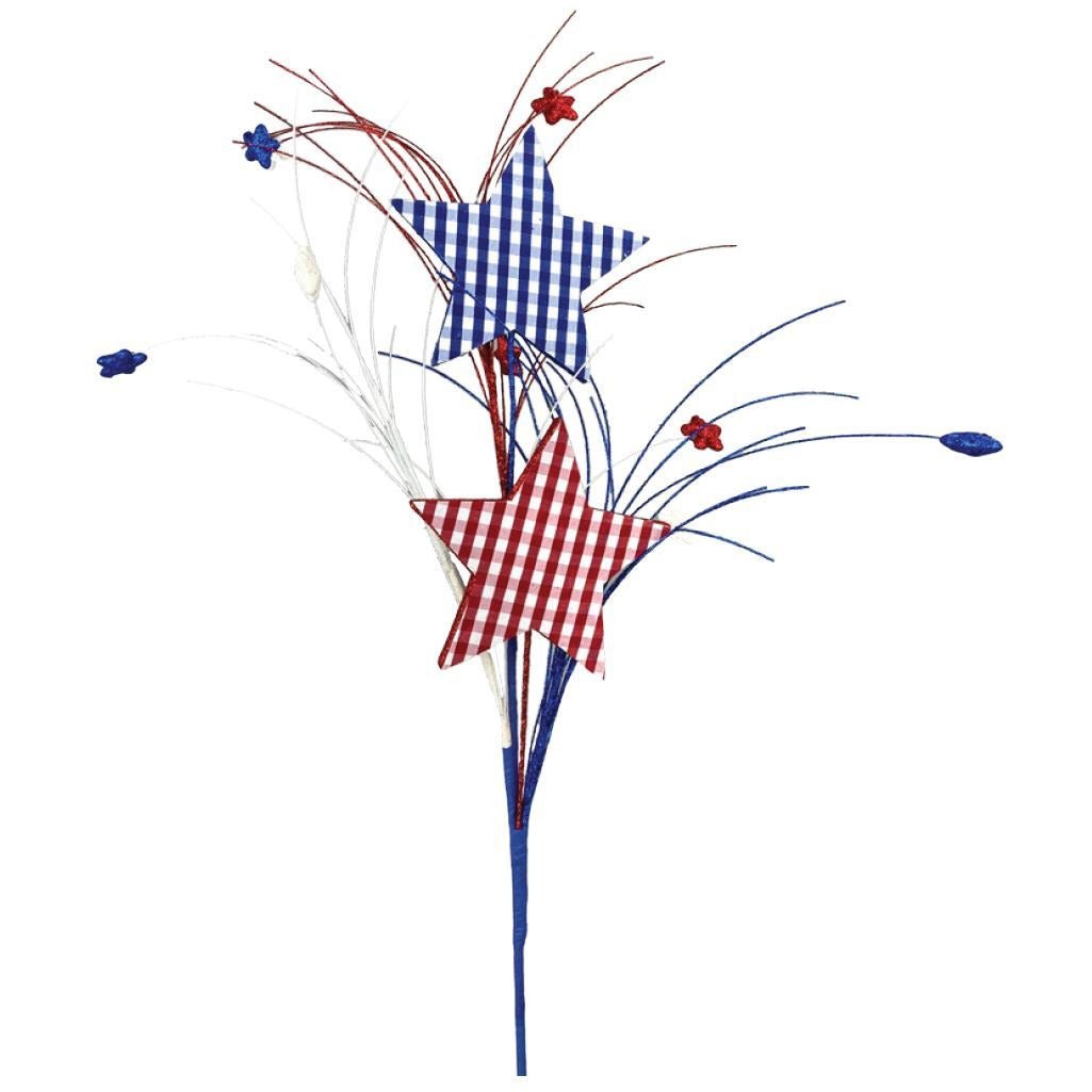 Shop For 29" Gingham Patriotic Star Spray at Michelle's aDOORable Creations