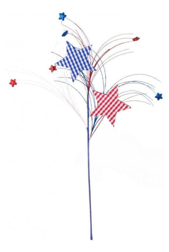 29" Gingham Patriotic Star Spray - Michelle's aDOORable Creations - Sprays and Picks