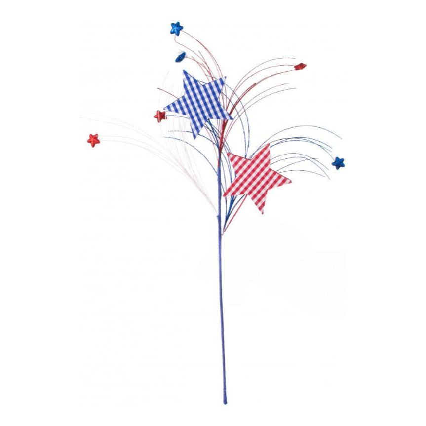 Shop For 29" Gingham Patriotic Star Spray at Michelle's aDOORable Creations