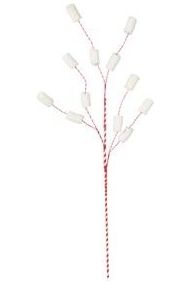 29" Glitter Marshmallow Spray: White/Red - Michelle's aDOORable Creations - Sprays and Picks