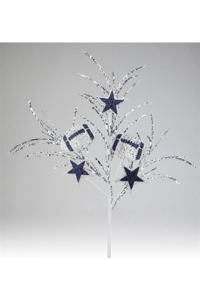 Shop For 29" Glitter Star and Football Pick: Navy Blue & Silver at Michelle's aDOORable Creations