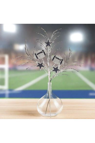 Shop For 29" Glitter Star and Football Pick: Navy Blue & Silver at Michelle's aDOORable Creations