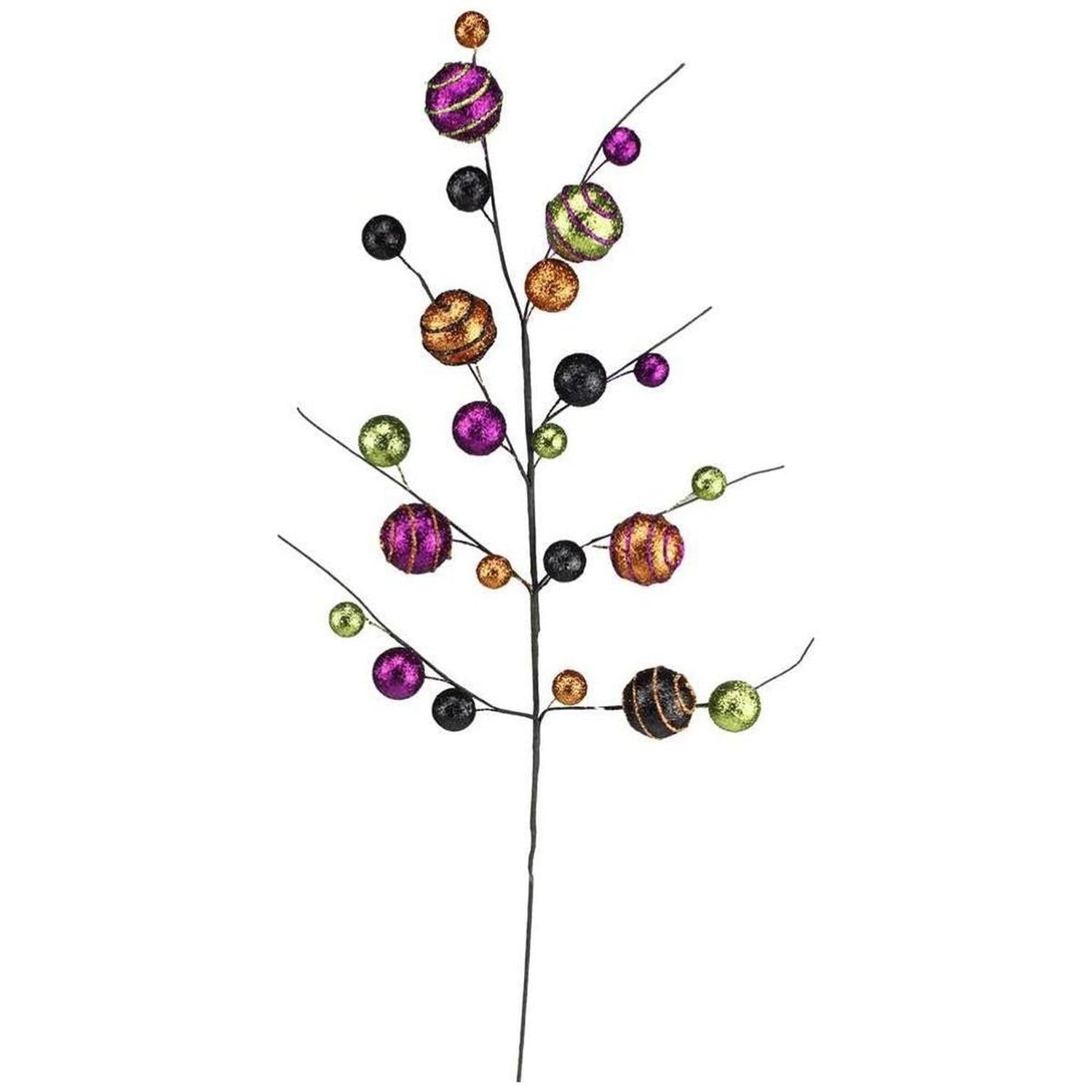 29" Whimsical Glittered Ball Spray: Halloween