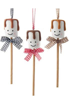 3" Marshmallow Pops With Plaid Bow Ornaments - Michelle's aDOORable Creations - Holiday Ornaments