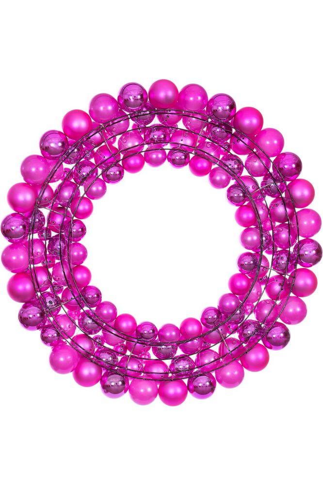 30" Hot Pink Ball Wreath - Michelle's aDOORable Creations - Work Wreath Form