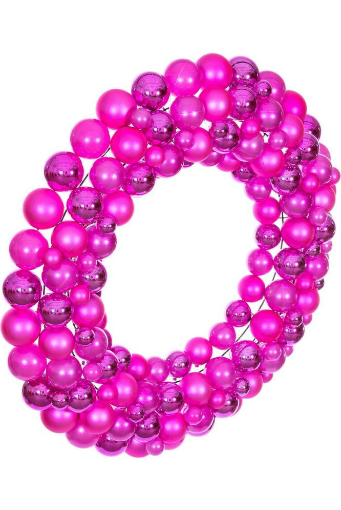 Shop For 30" Hot Pink Ball Wreath N240359