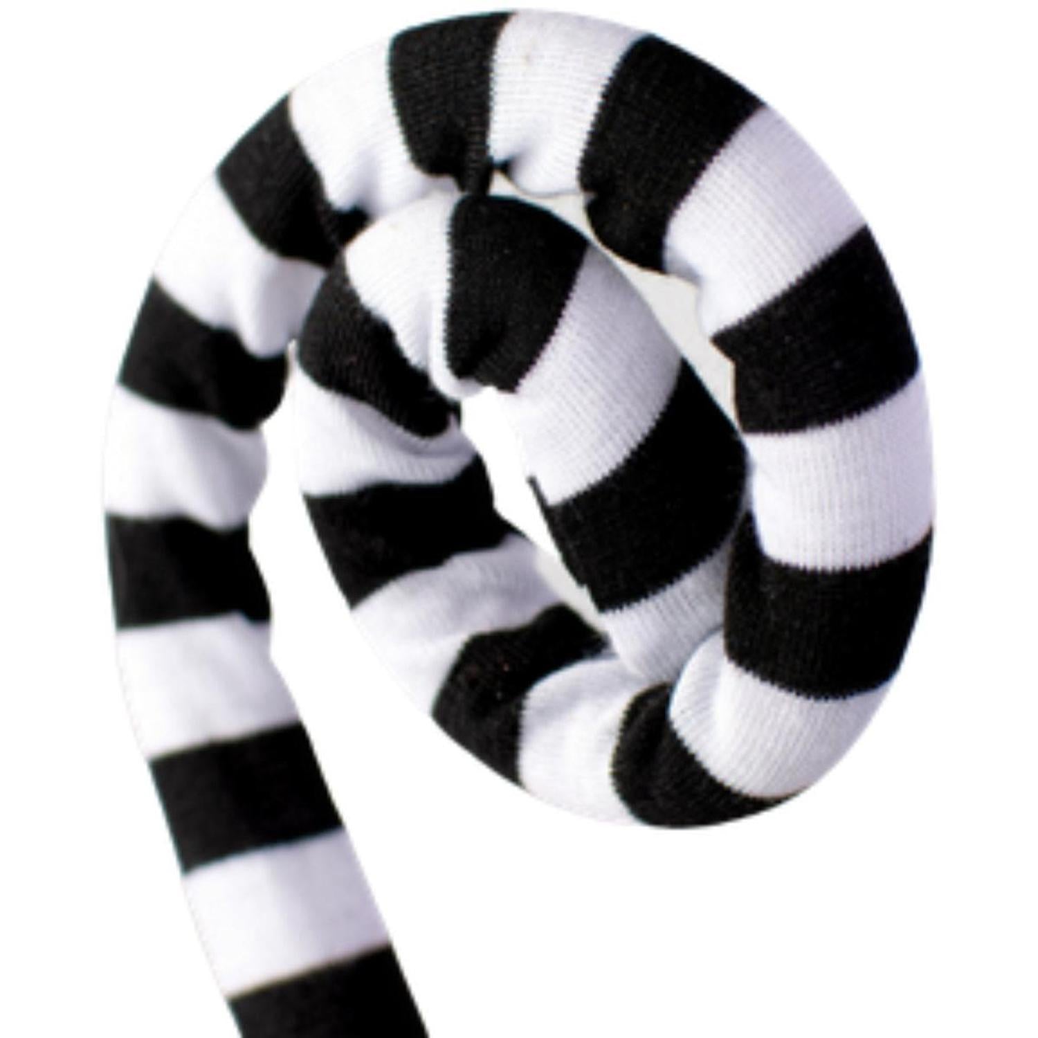 30" Ice Fabric Stripe Spiral Spray: Black & White