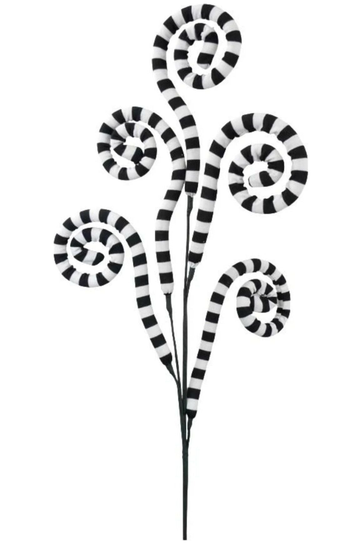 Shop For 30" Ice Fabric Stripe Spiral Spray: Black & White at Michelle's aDOORable Creations