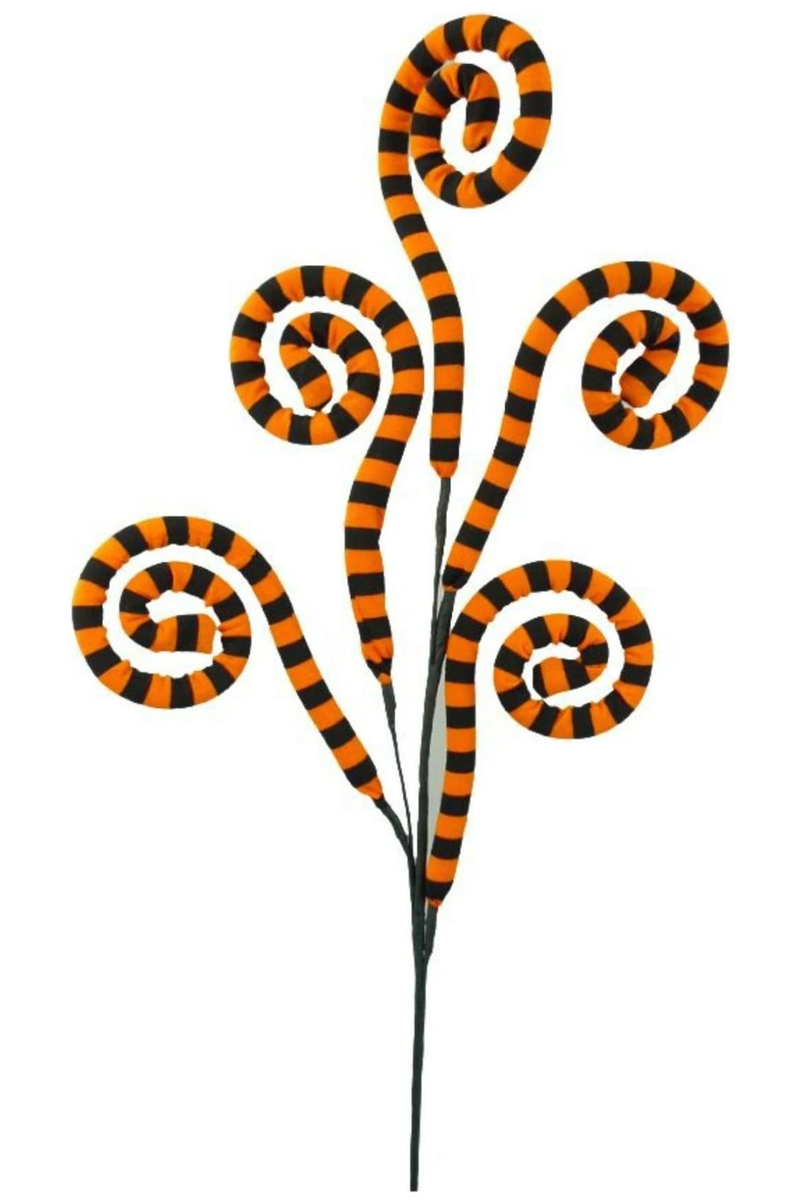 Shop For 30" Ice Fabric Stripe Spiral Spray: Orange & Black at Michelle's aDOORable Creations