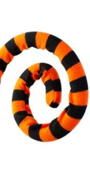 30" Ice Fabric Stripe Spiral Spray: Orange & Black - Michelle's aDOORable Creations - Sprays and Picks
