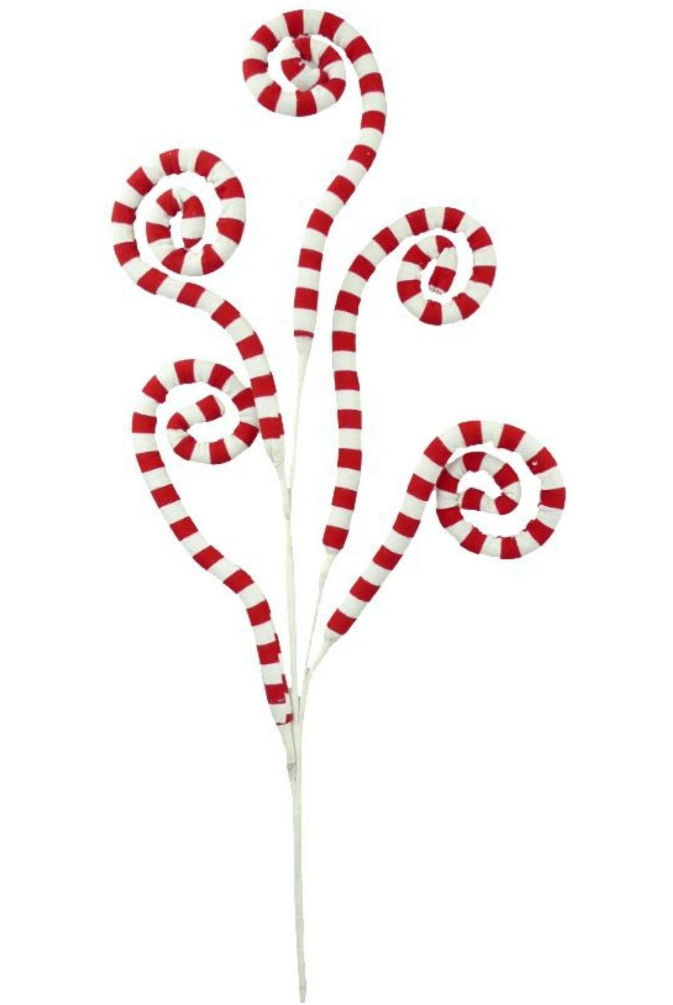 Shop For 30" Peppermint Fabric Spiral Spray: Red & White 84732RDWT