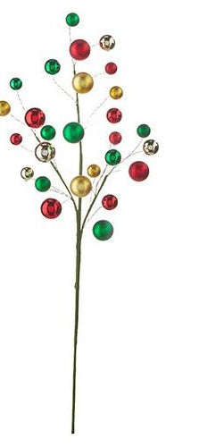 30" Red and Green Ball Spray - Michelle's aDOORable Creations - Sprays and Picks