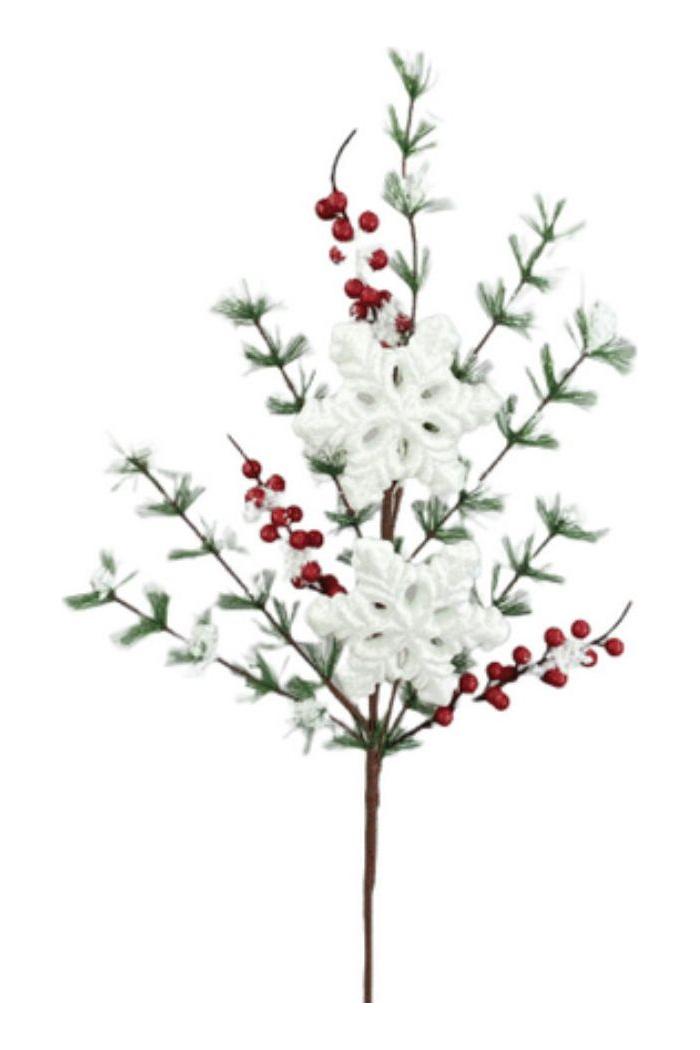 30" Snowflake Berry Spray - Michelle's aDOORable Creations - Sprays and Picks