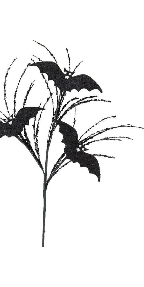 31" Glitter Bat Spray: Black & White - Michelle's aDOORable Creations - Sprays and Picks