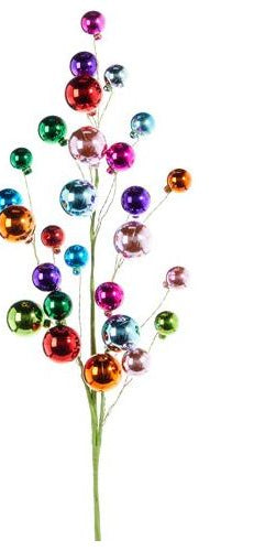 31" Multicolor Ball Ornament Spray - Michelle's aDOORable Creations - Sprays and Picks