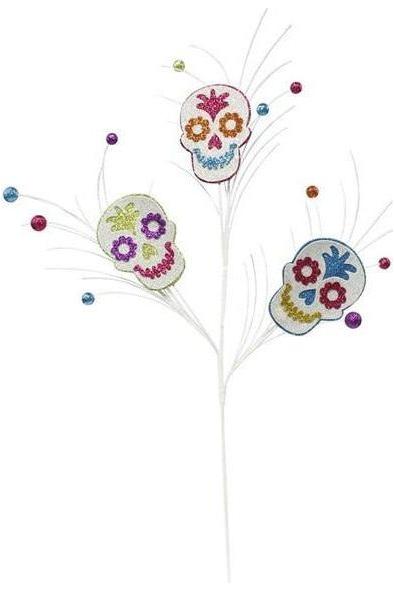 31" Sugar Skull Spray - Michelle's aDOORable Creations - Sprays and Picks