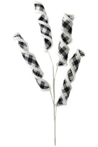 32" Curly Spray: Black & White - Michelle's aDOORable Creations - Sprays and Picks